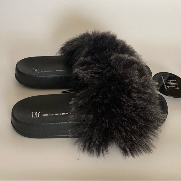 INC International Concepts Women’s Faux Fur Slide Slippers Small - Picture 6 of 7